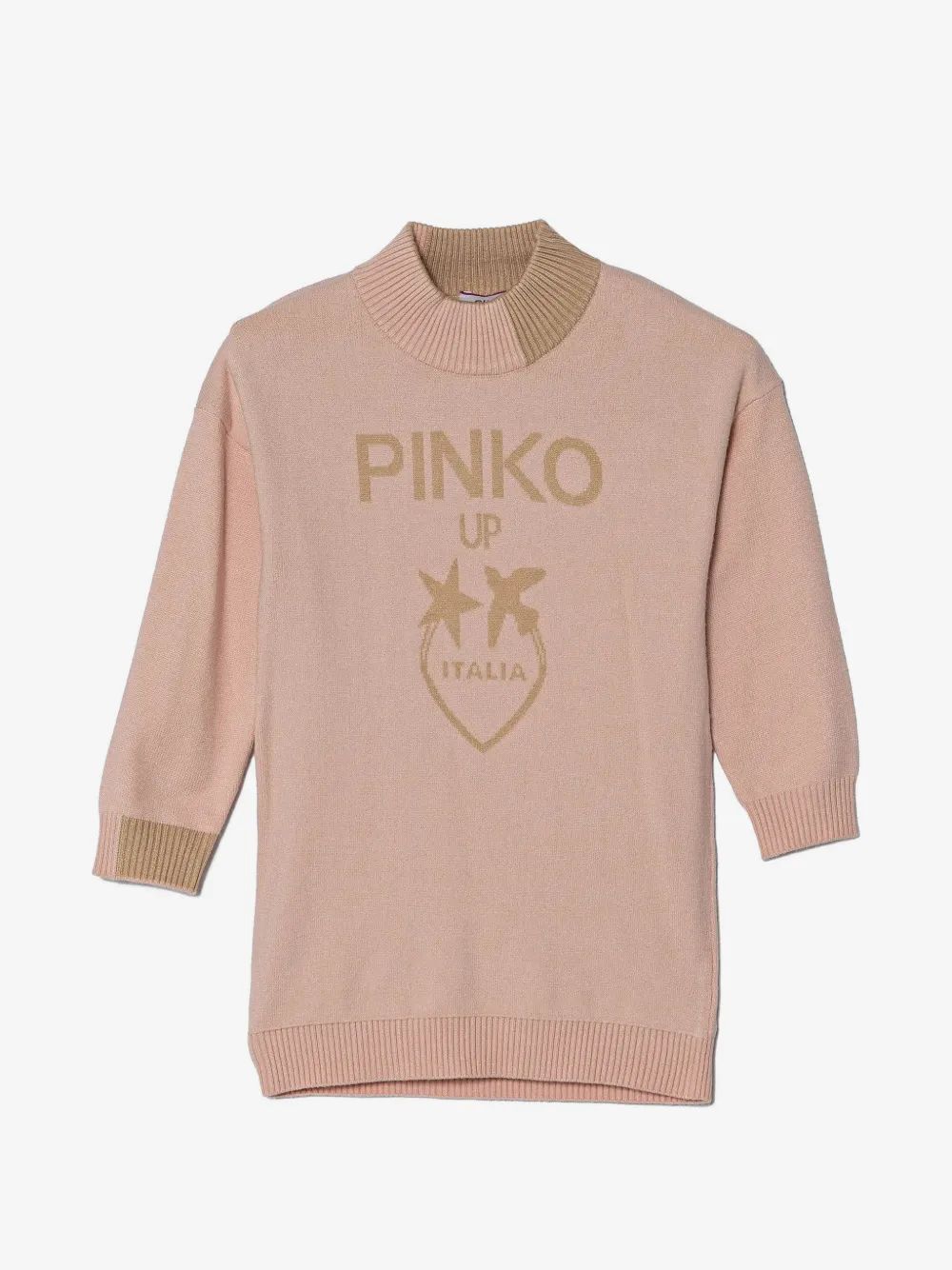 Pinko Kids 로고 인타르시아 니트 미니 원피스