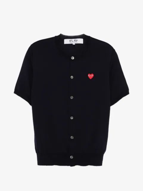 Comme Des Garçons Play Kids 하트 패치 반팔 가디건