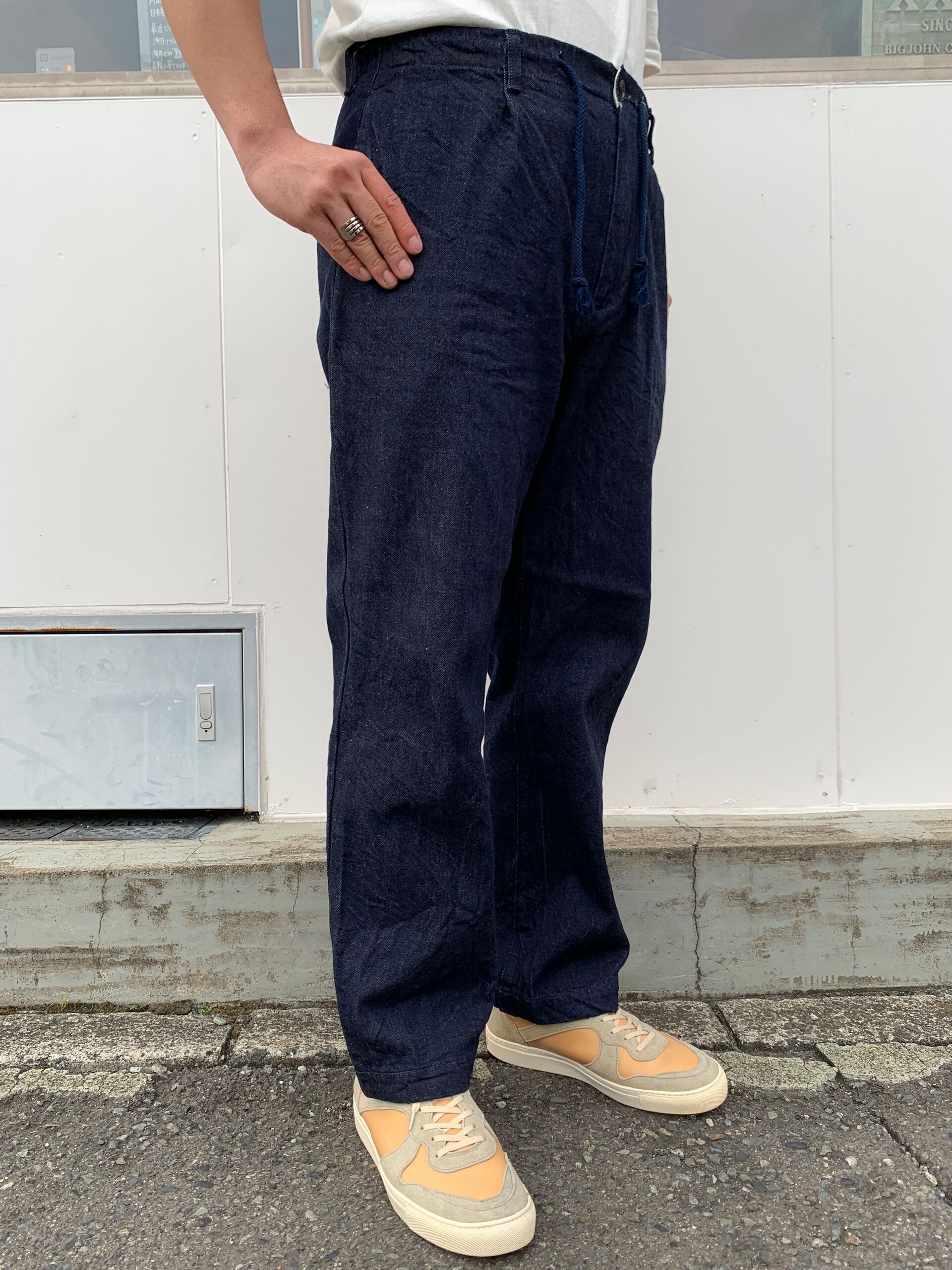 FOB FACTORY F0508 12oz 888 데님 트랙 이지 팬츠 테이퍼드