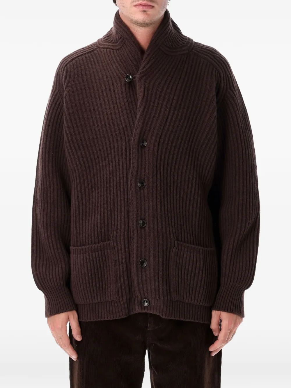 FILSON 리브드 니트 숄 카라 가디건