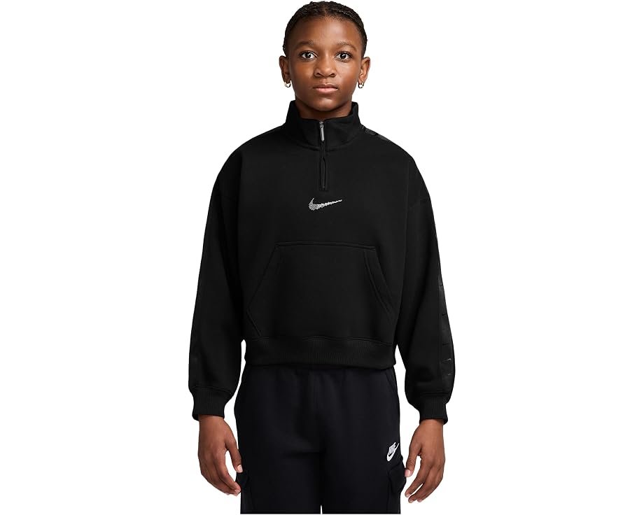 Nike Kids 스포츠웨어 스튜디오 플리스 1/4 집업 맨투맨