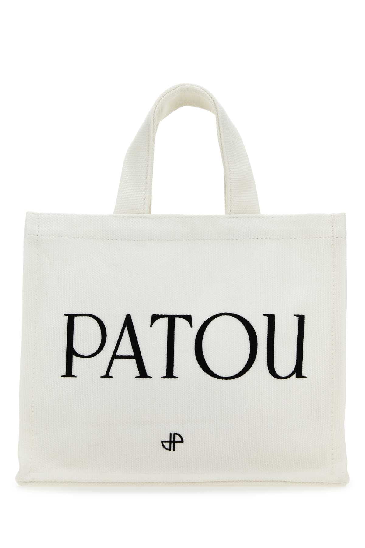 PATOU 파투 화이트 코튼 쇼핑 미니 토트백