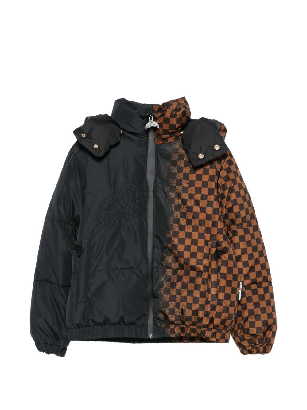 Sprayground Kids 체크 프린트 후드 자켓
