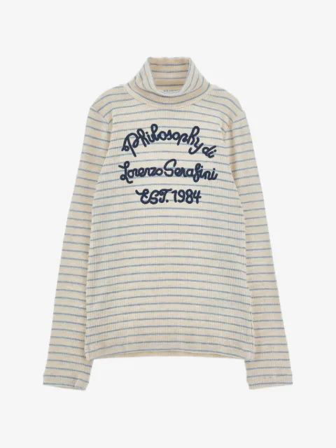Philosophy Di Lorenzo Serafini Kids 로고 자수 스트라이프 니트