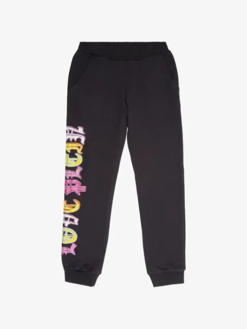 Philipp Plein Kids 라인스톤 장식 트랙 팬츠