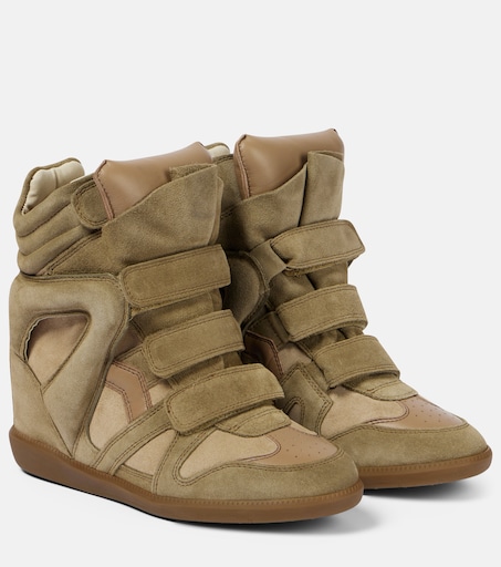 ISABEL MARANT 베켓 가죽 스웨이드 웨지 스니커즈