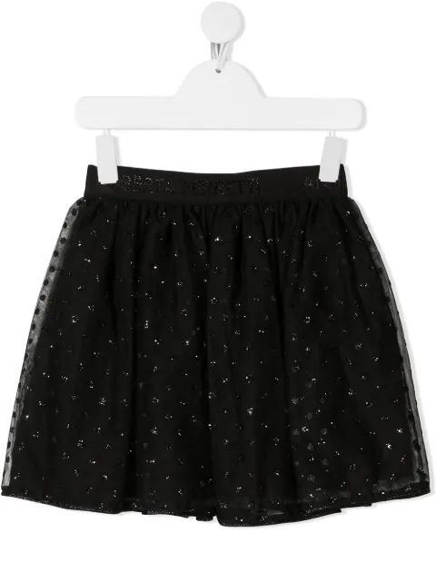 Alberta Ferretti Kids 글리터 폴카 도트 튜튜 스커트