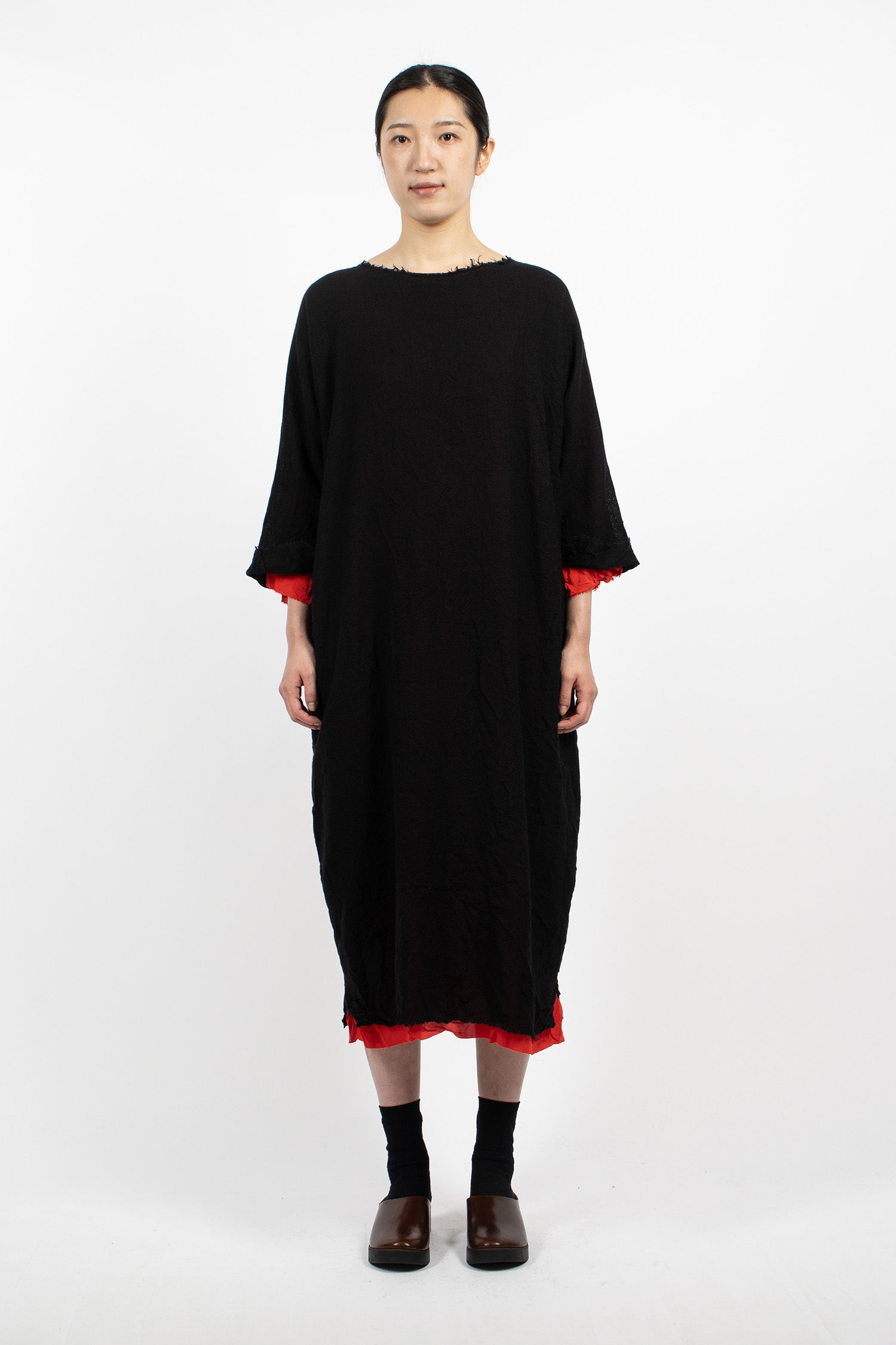 DANIELA GREGIS 라운드넥 레이어드 리버서블 원피스