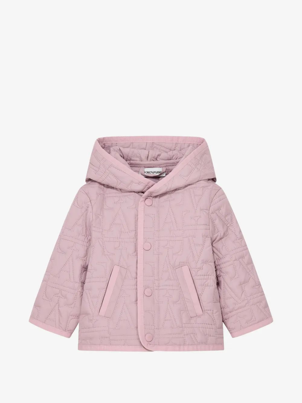 Emporio Armani Kids 로고 퀼팅 후드 자켓