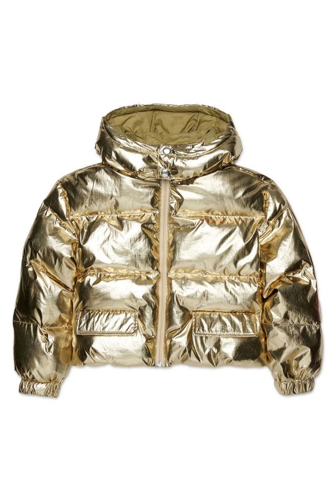 Marni Kids 메탈릭 후드 퍼프 자켓