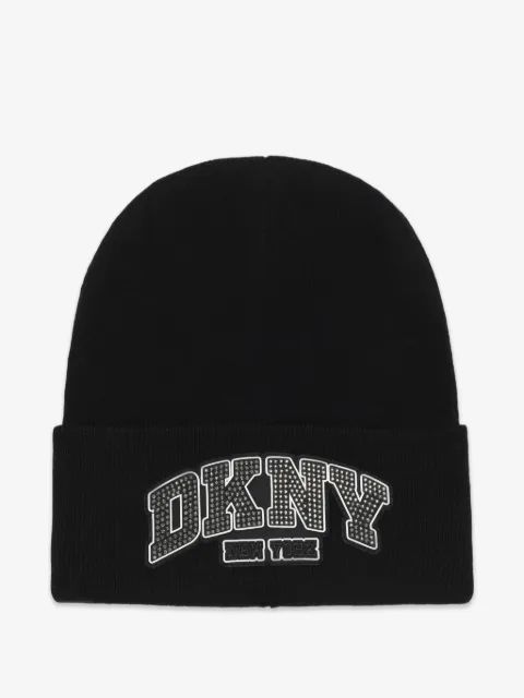 Dkny Kids 크리스탈 장식 로고 패치 비니