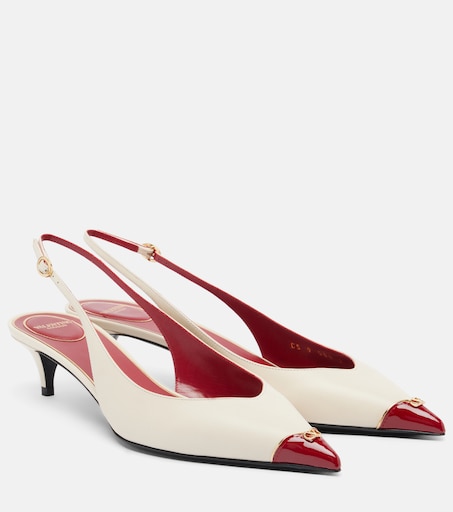 VALENTINO GARAVANI 하티프 가죽 슬링백 펌프스