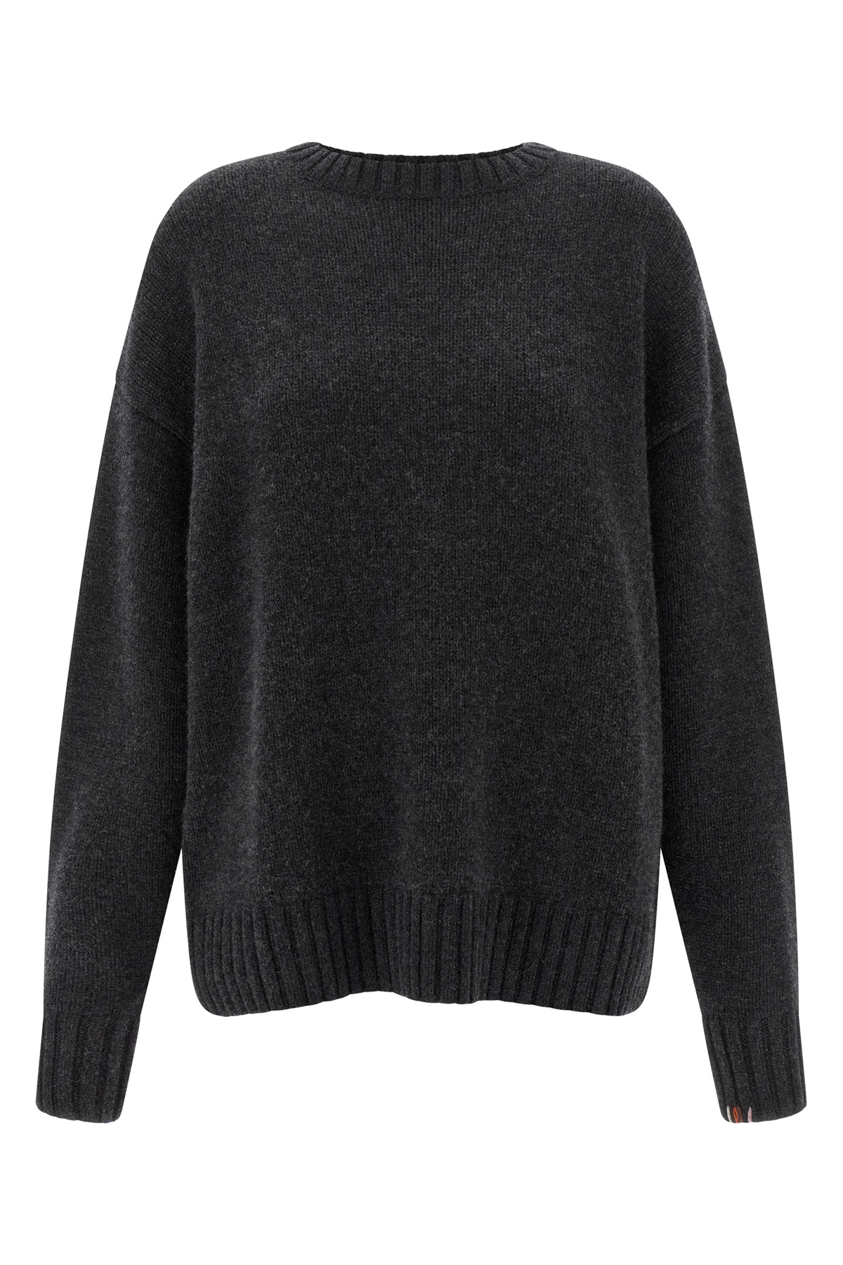 Extreme cashmere N°383 러블리 헤비니트 캐시미어 스웨터 크루넥 긴 와이드 소매 커프스 드롭