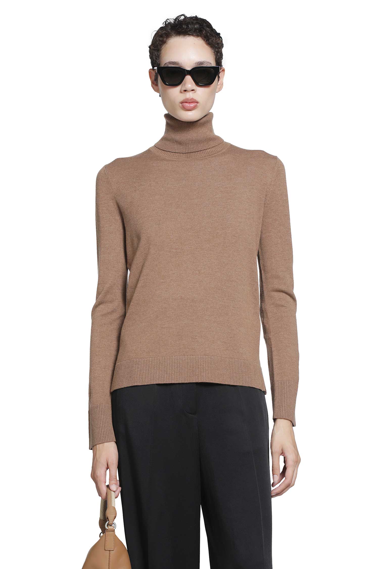 S Max Mara 울 터틀넥 탑