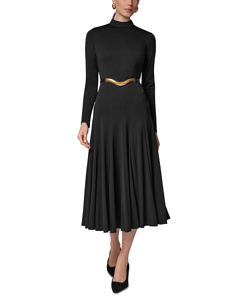 Donna Karan/ DK  모크 넥 플리츠 맥시 드레스