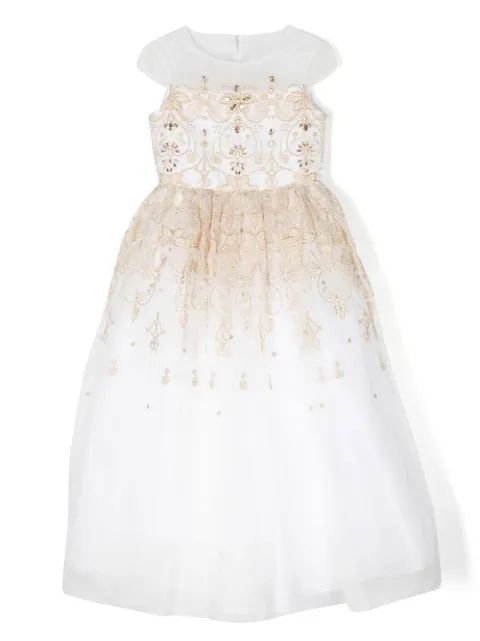 MARCHESA KIDS COUTURE 자수 오프숄더 가운