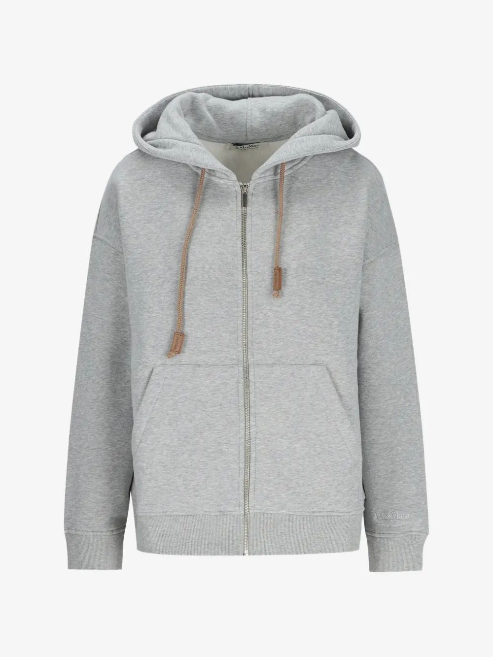 S Max Mara 멜란지 효과 집업 후드