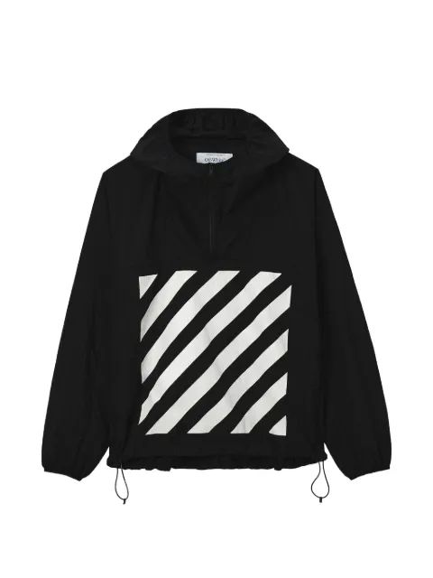 OFF-WHITE 다이아고날 모티프 후드 바람막이 자켓
