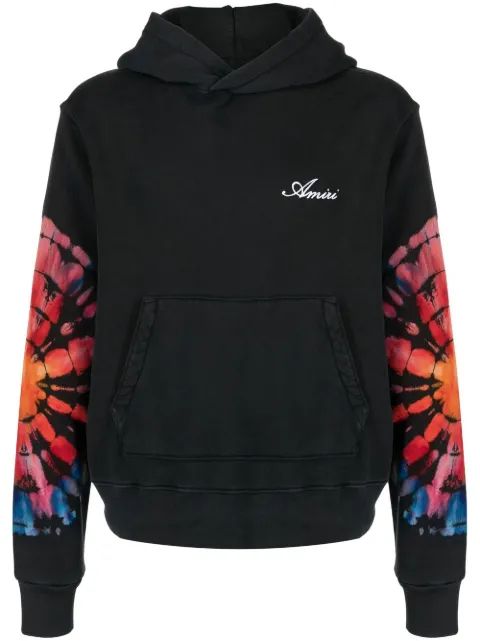 Amiri tie-dye logo-embroidered hoodie