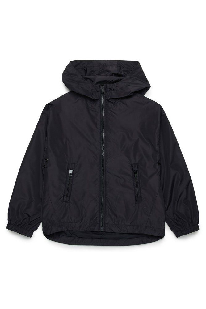 Diesel Kids 오벌 디 로고 프린트 바람막이 자켓