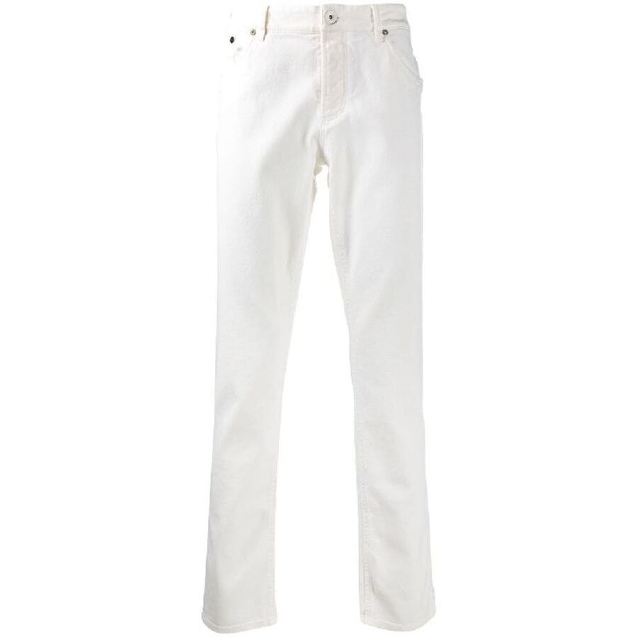 BRUNELLO CUCINELLI 화이트 스트레이트 레그 바지