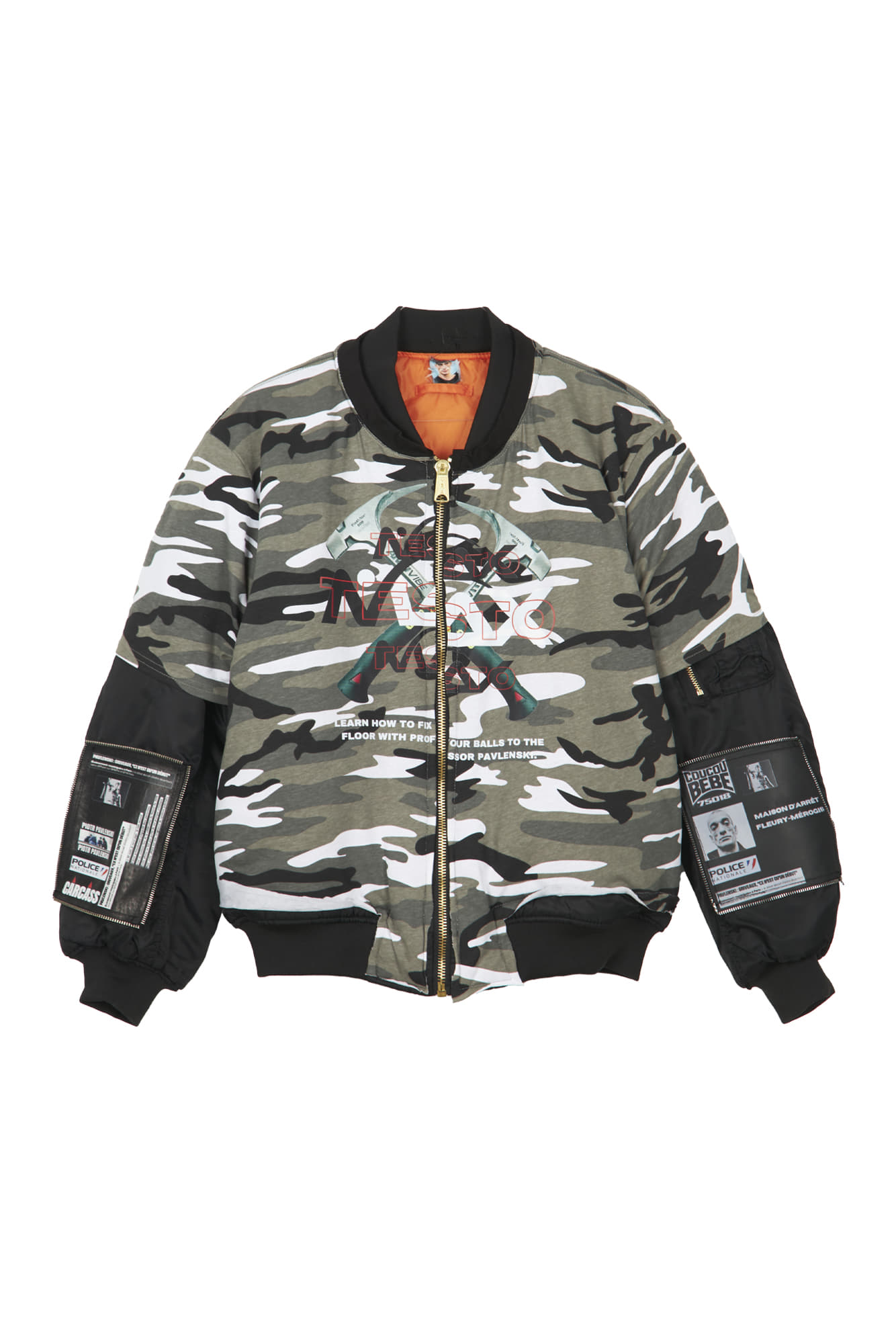 COUCOU BEBE Metalic Testo T-Shirt Bomber Jacket