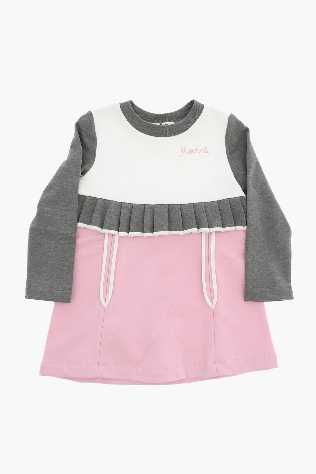Marni Kids 컬러블록 티 원피스 플리츠