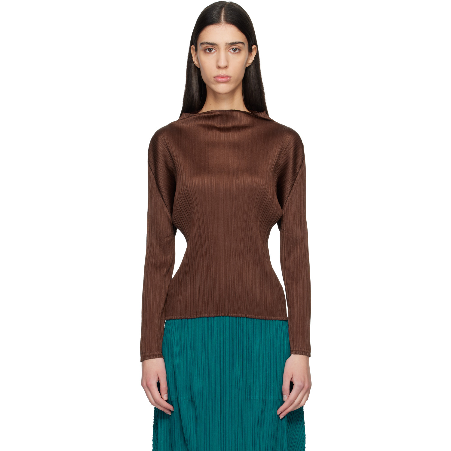 PLEATS PLEASE 브라운 먼슬리 컬러스 11월 탑