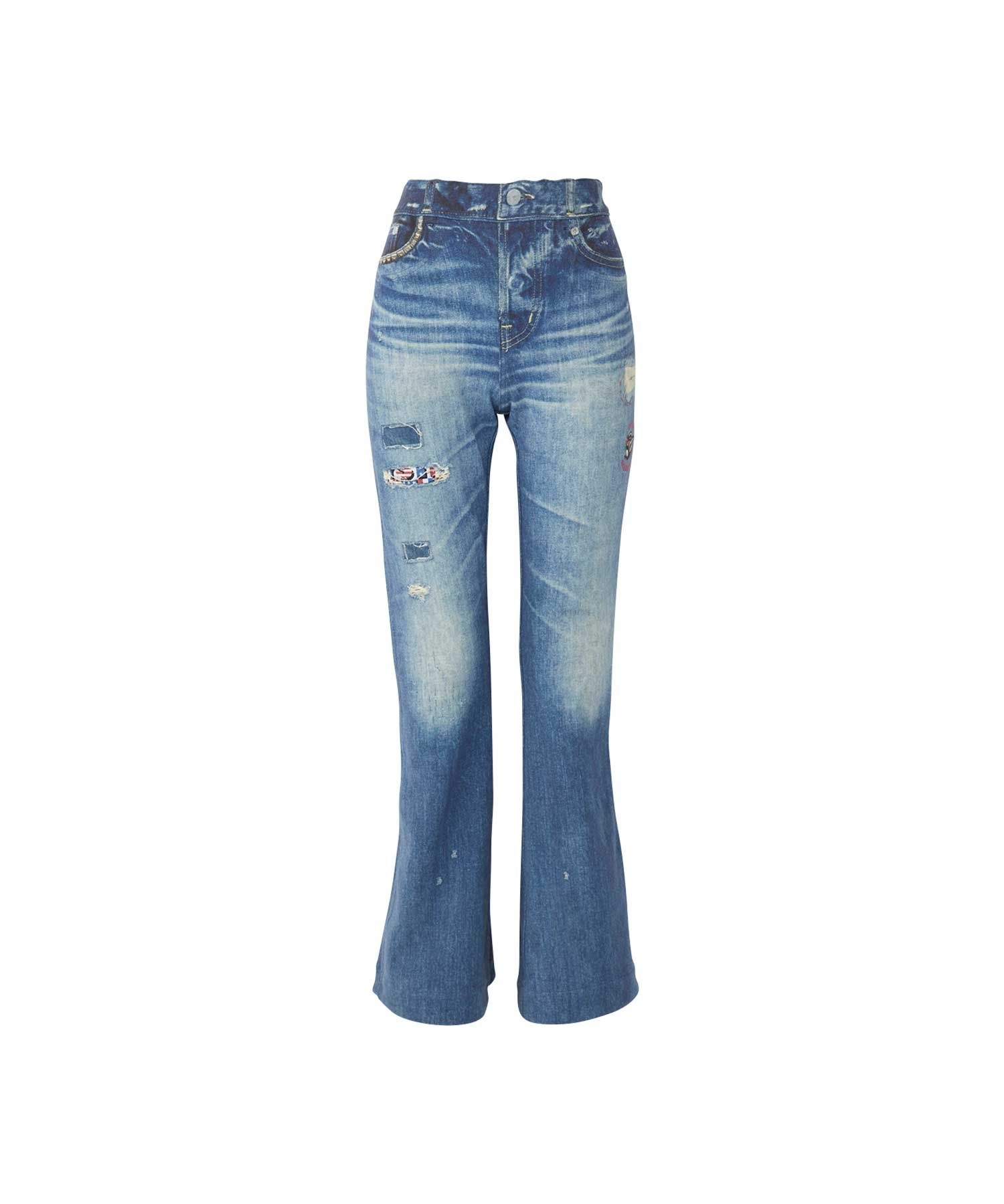 HYSTERIC GLAMOUR 레오파드 리하스 풀 스웨트 헌츠
