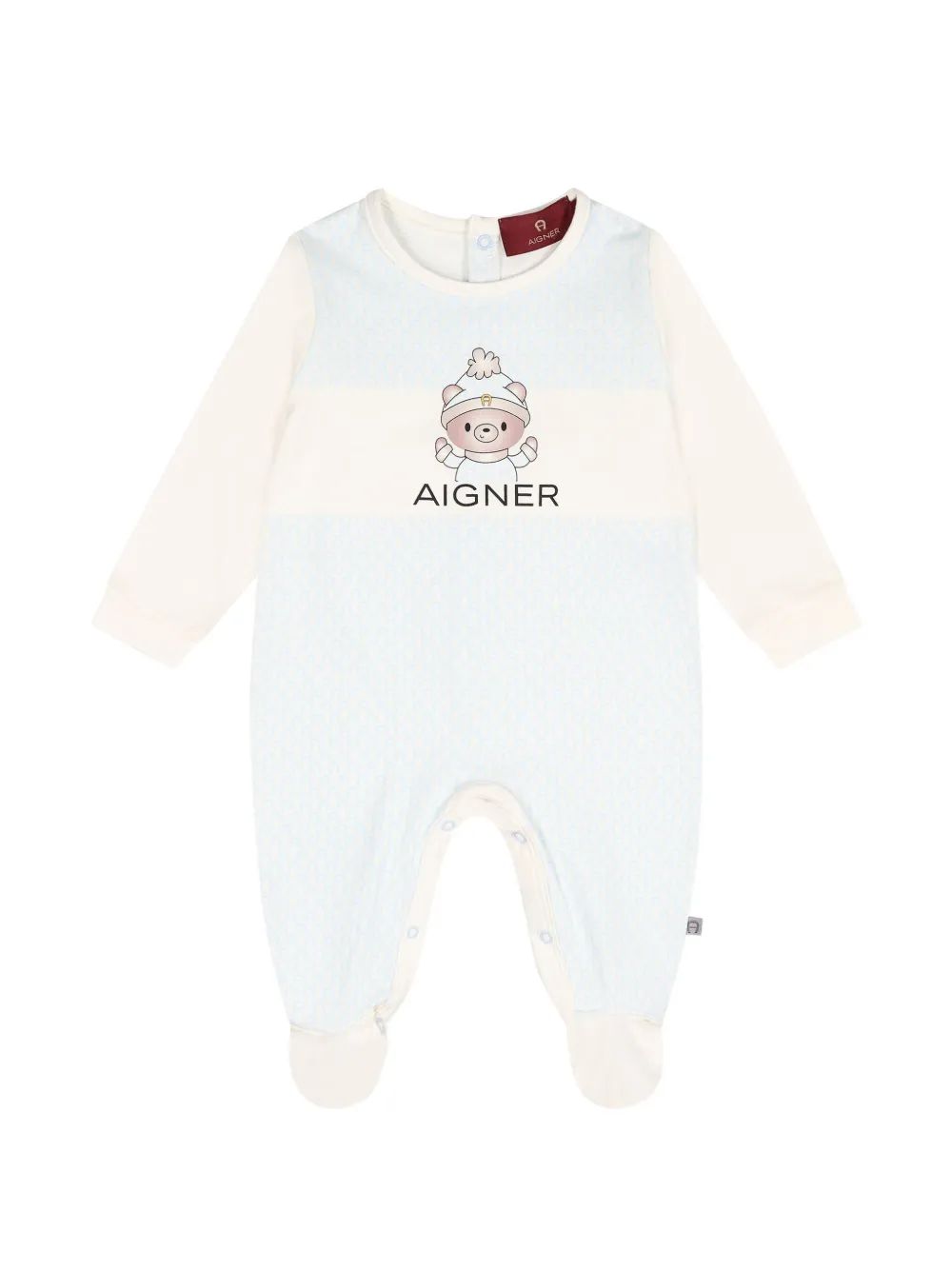Aigner Kids 로고 프린트 곰 모티프 파자마
