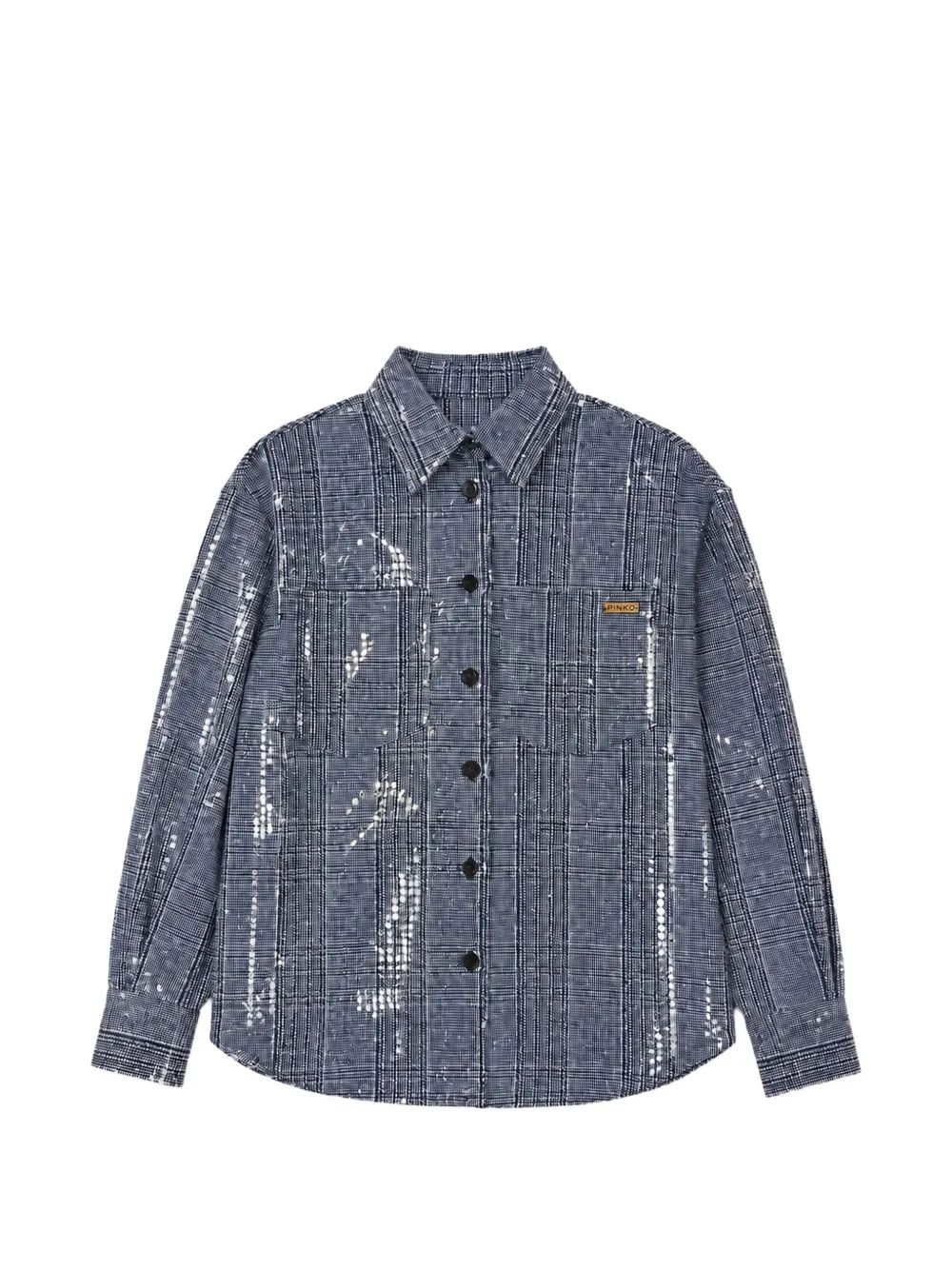 Pinko Kids 스팽글 장식 체크 셔츠