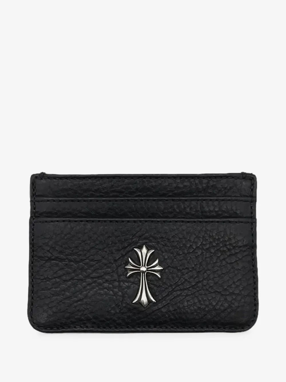 CHROME HEARTS 크로스 플라크 가죽 카드홀더