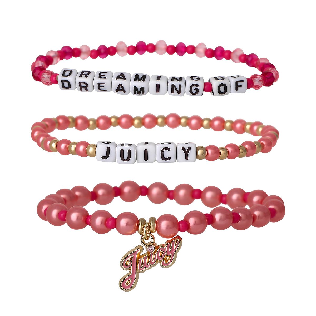 Juicy Couture Kids 드리밍 오브 주시 3피스 스트레치 비드 주얼리