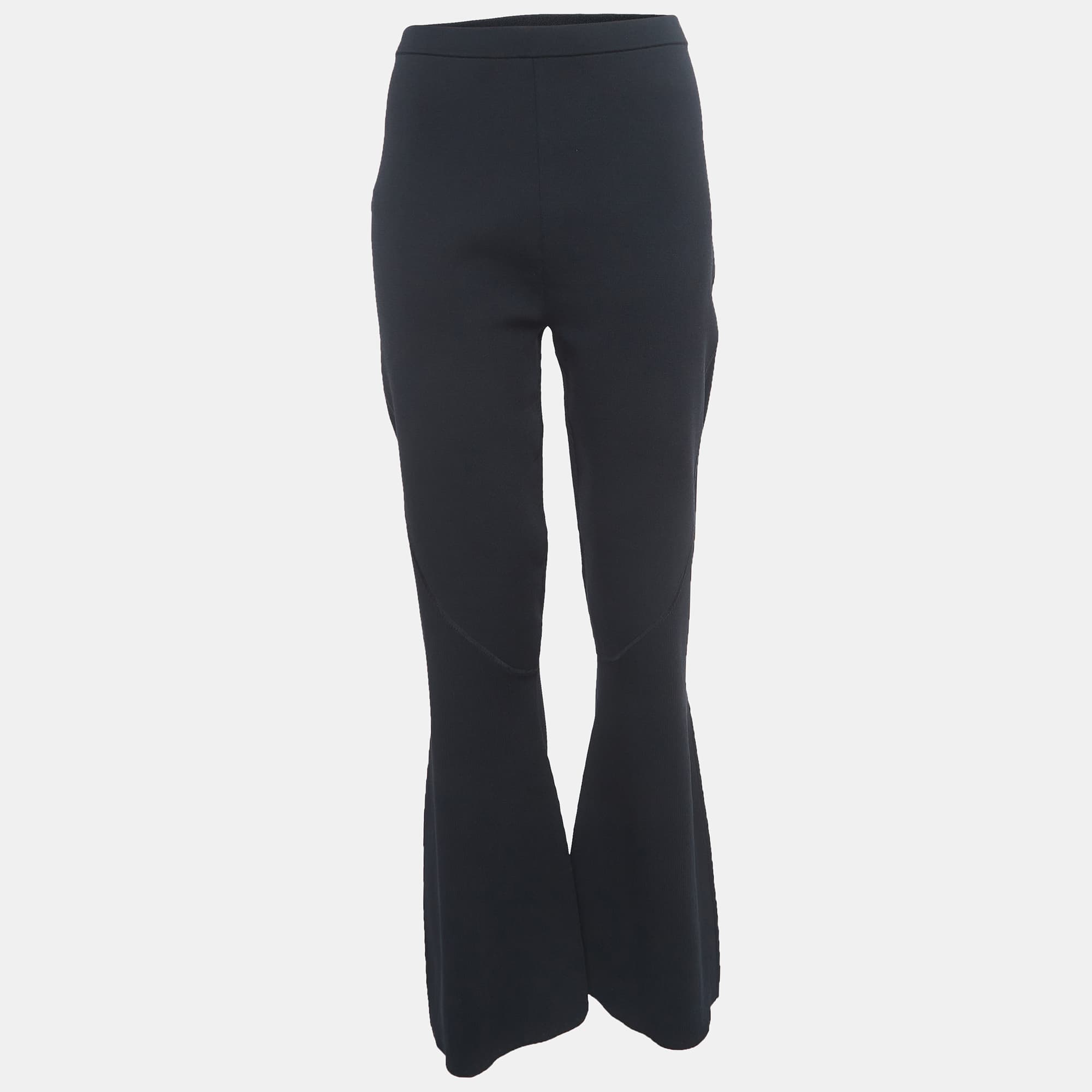 DION LEE 블랙 니트 와이드 팬츠