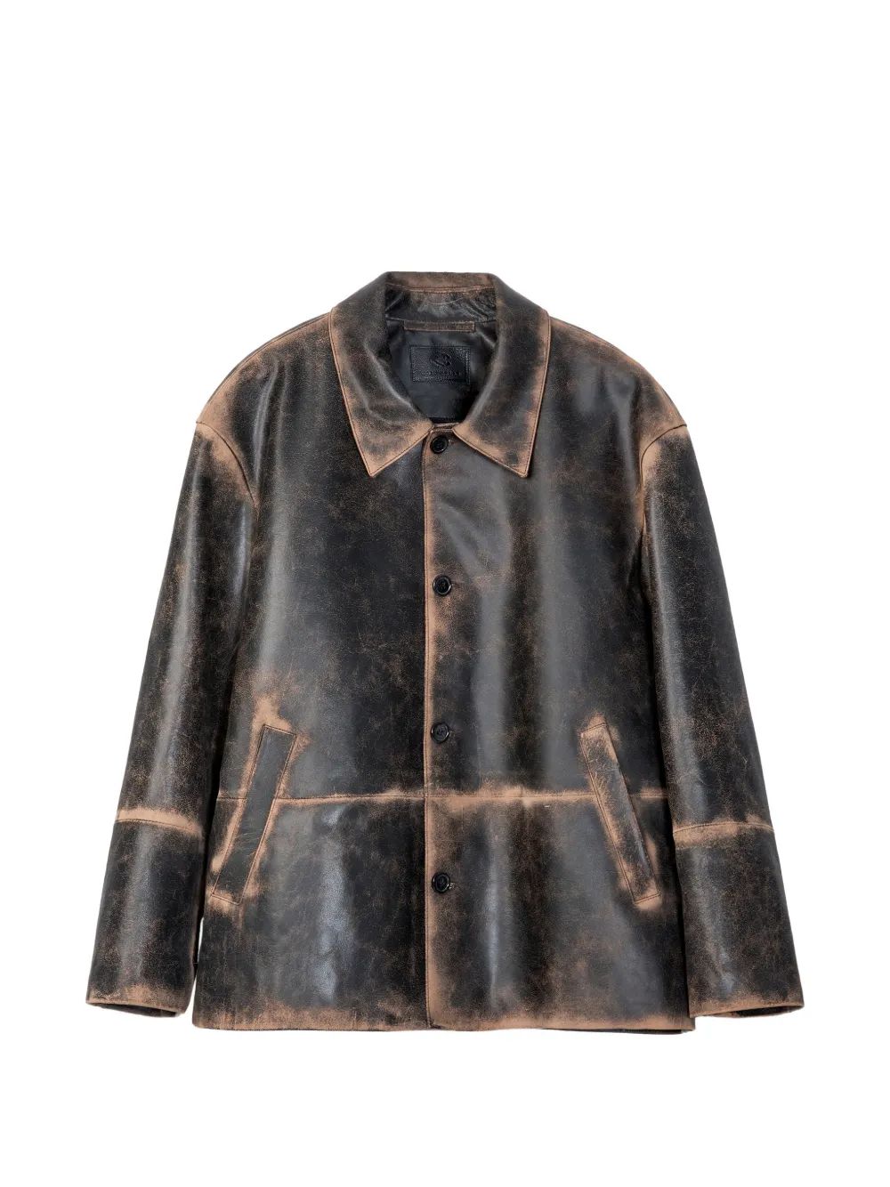 CAMPER LAB 디스트레스드 가죽 자켓