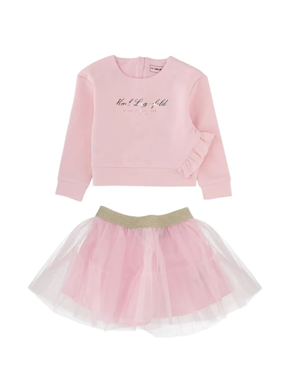 Karl Lagerfeld Kids 러플 튤 스커트 세트