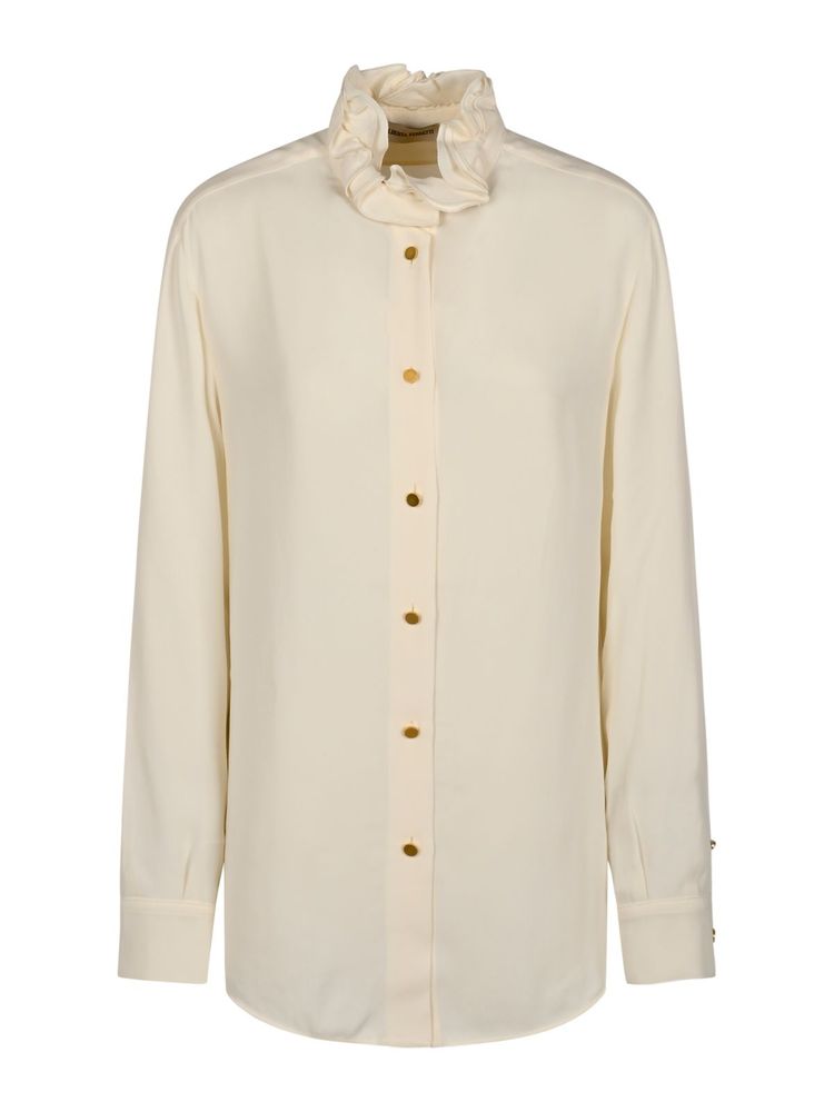 ALBERTA FERRETTI 러플 칼라 버튼 셔츠