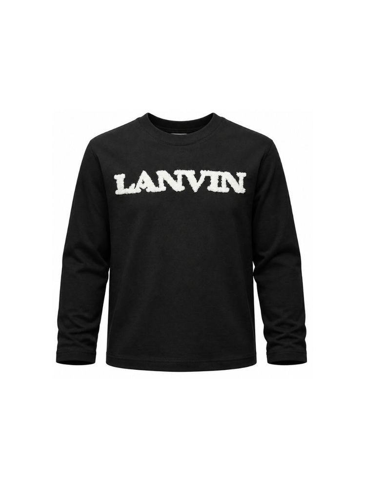 Lanvin Kids 로고 패치 크루넥 티셔츠