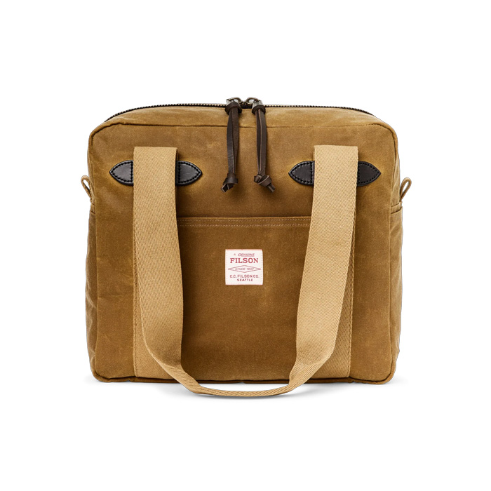 FILSON 필슨 남자 틴 클로스 지퍼 토트백 20297428 Dark Tan