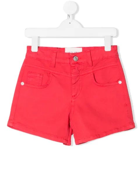 Alberta Ferretti Kids 아이 러브 유 데님 반바지