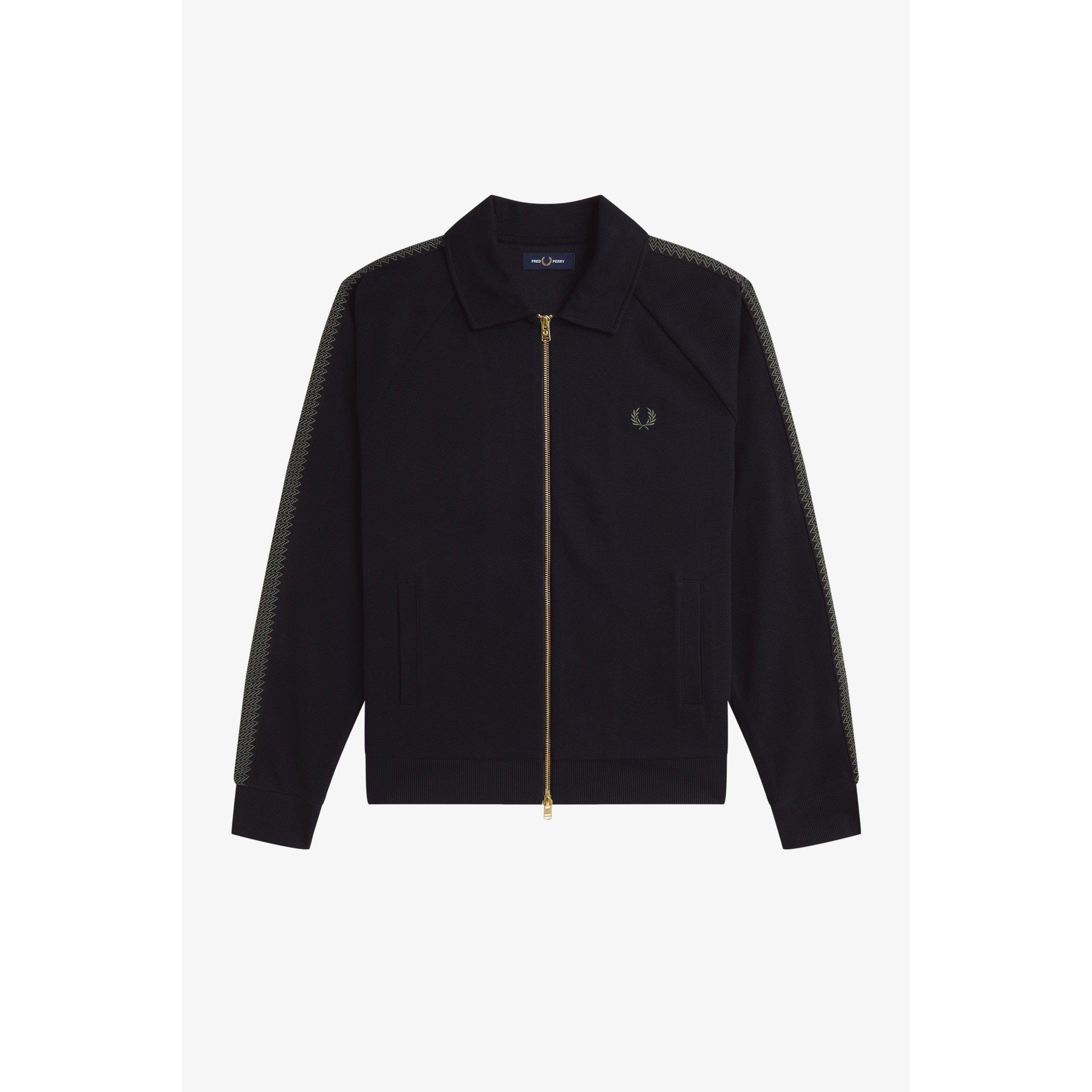 Fred Perry 남성 사이드 테이프 집업 리브 트랙수트 상의