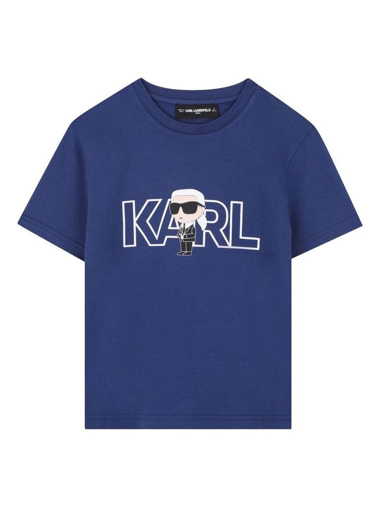 Karl Lagerfeld Kids 그래픽 로고 크루넥 티셔츠
