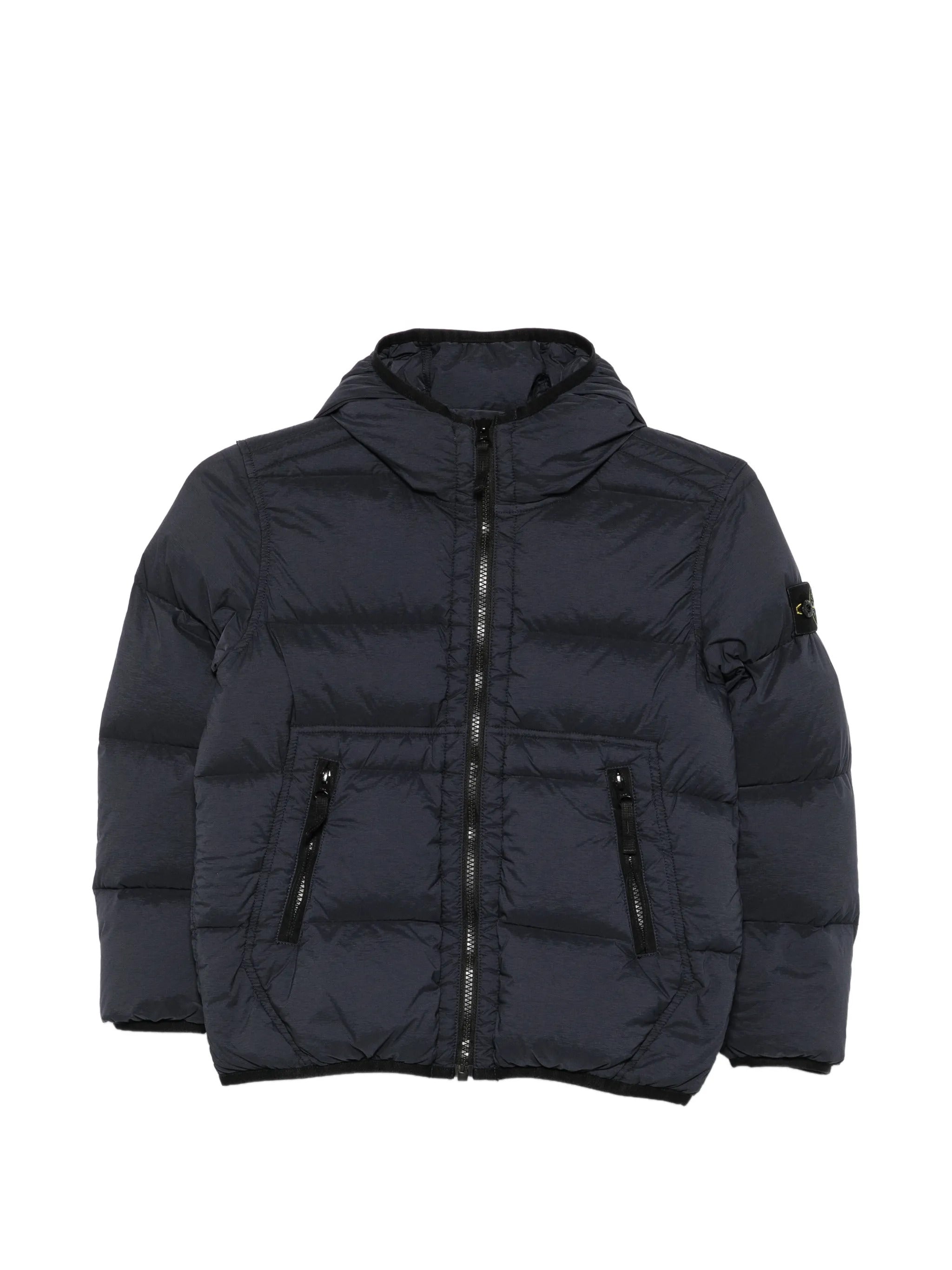 Stone Island Junior 후드 다운 자켓