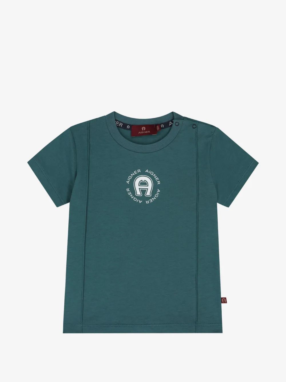 Aigner Kids 로고 프린트 패널 티셔츠