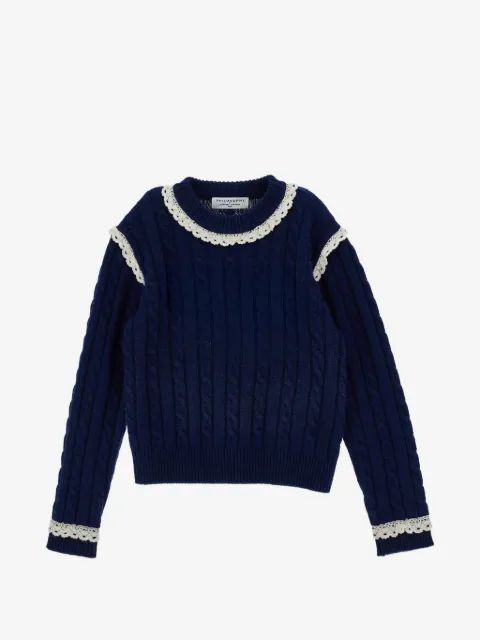 Philosophy Di Lorenzo Serafini Kids 레이스 트림 케이블 니트 스웨터