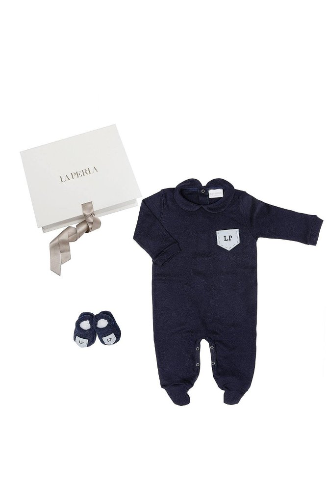 La Perla Kids 로고 패치 롬퍼 세트