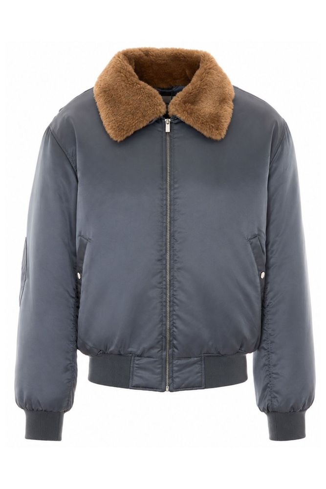 DRÔLE DE MONSIEUR 드롤 드 뫼슈 Faux Fur 칼라 봄버 자켓