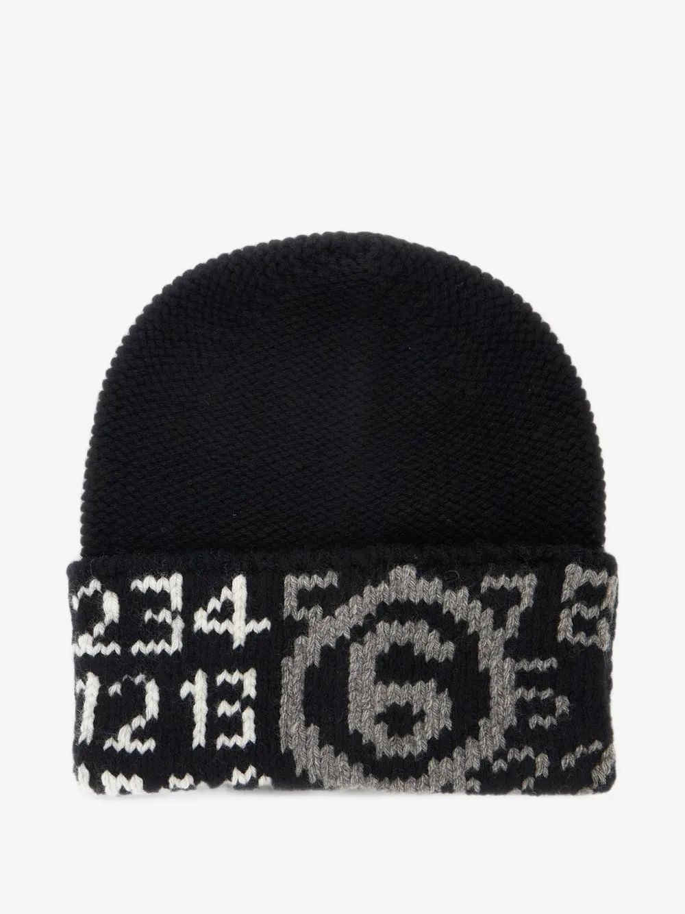MM6 Maison Margiela Kids 로고 인타르시아 비니 모자