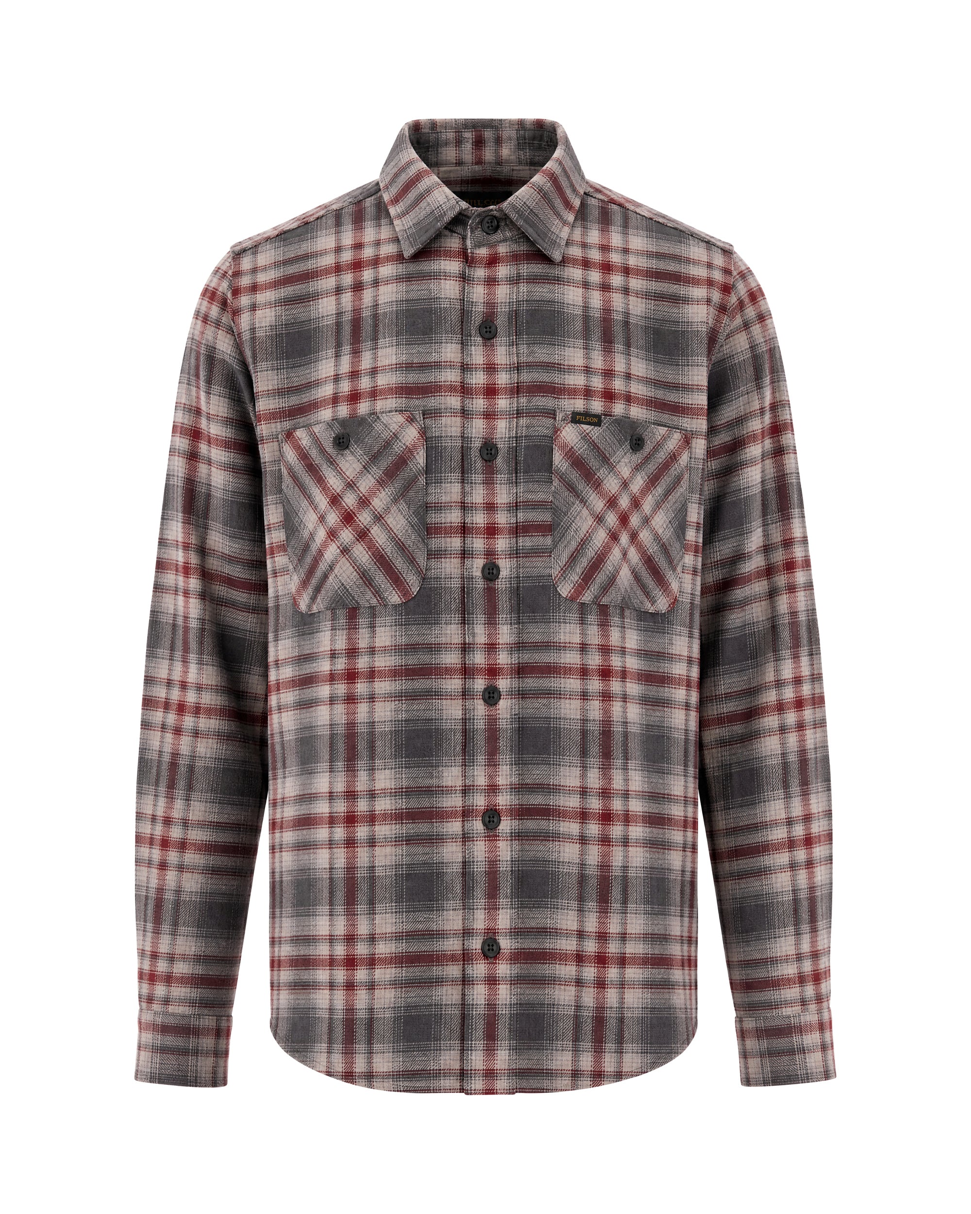 FILSON 그레이 체크 플란넬 코튼 셔츠