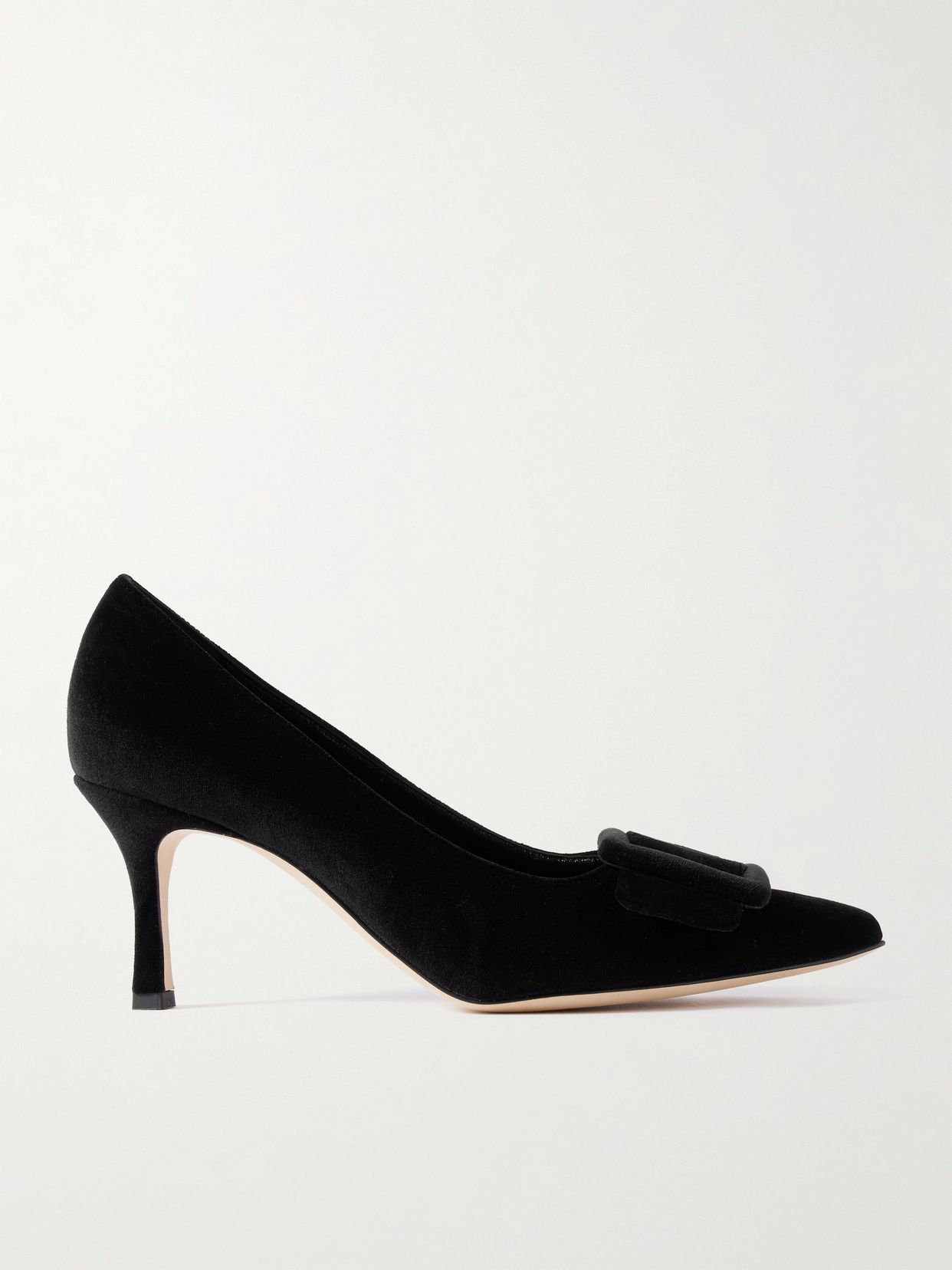Manolo Blahnik 메이세일 70 버클 스웨이드 펌프스